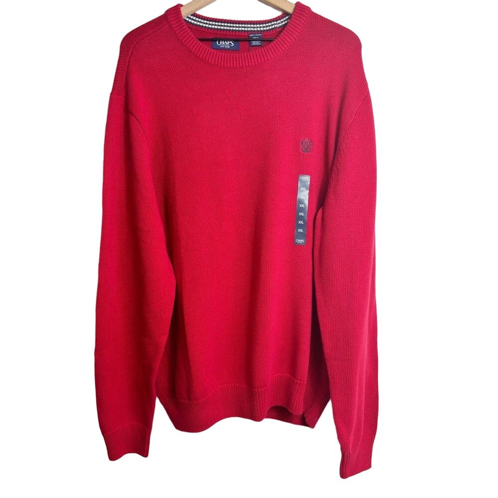 Chaps The Original Crewneck Men Red Sweater XXL Brand New